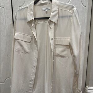 Equipment Women's Cream Button-Up Blouse